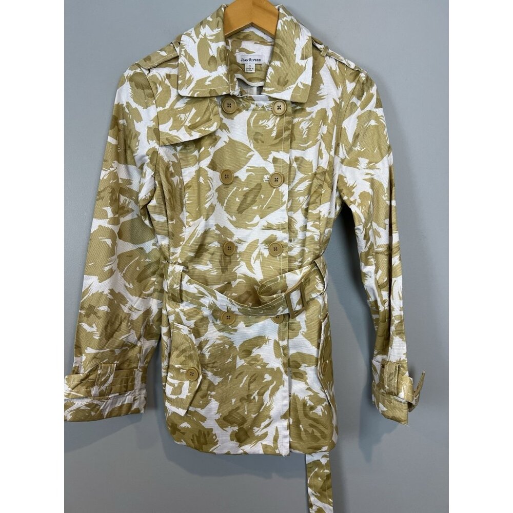 Joan Rivers Raincoat Short Trench Jacket Size Small Double Breasted Belt NWOT - Picture 11 of 16